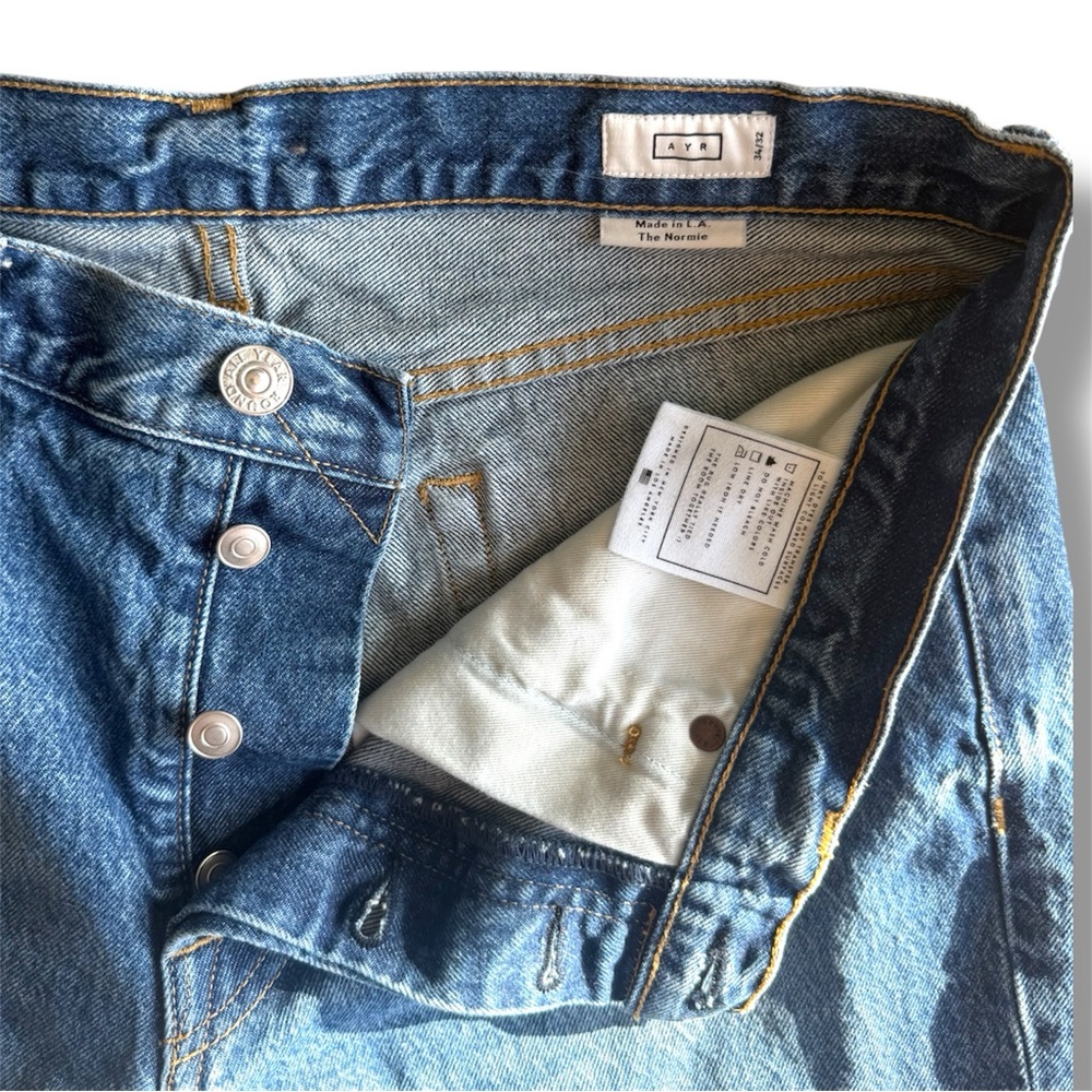 AYR All Year Round The Normie Button Fly Classic Straight Leg Jeans 34x30